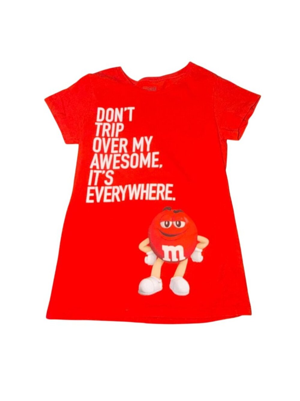 M&M's M&M World Girls Short Sleeve 'Red M&M' T-Shirt-Size 9/10-GUC